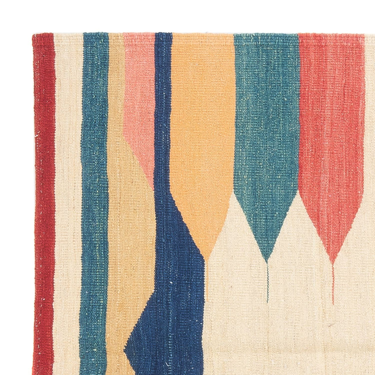 Kelim Carpet - orientalisk matta kvadrat  - 129 x 125 cm - mintgrön