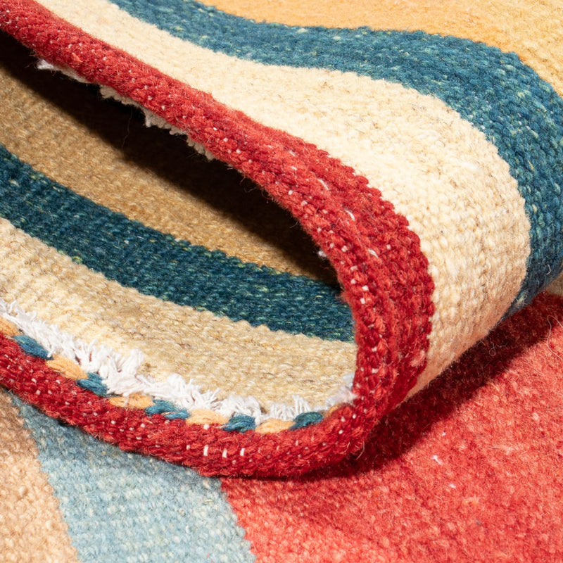 Kelim Carpet - orientalisk matta kvadrat  - 129 x 125 cm - mintgrön