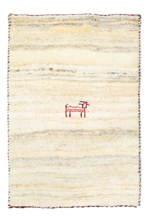 Gabbeh-matta - persisk - 60 x 40 cm - beige