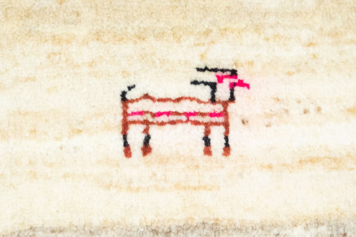 Gabbeh-matta - persisk - 60 x 40 cm - beige