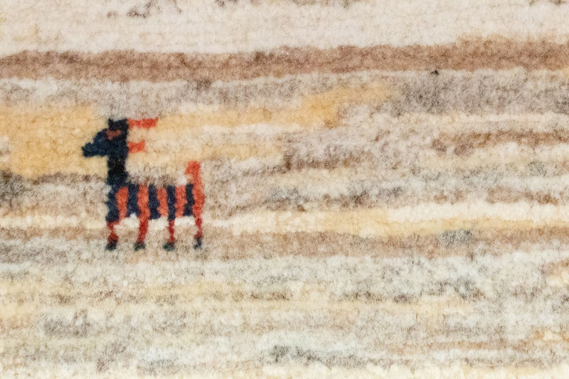 Gabbeh-matta - persisk - 60 x 40 cm - beige