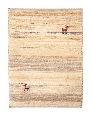 Gabbeh-matta - persisk - 60 x 40 cm - beige