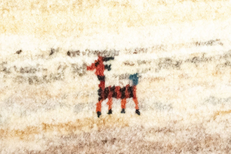 Gabbeh-matta - persisk - 60 x 40 cm - beige