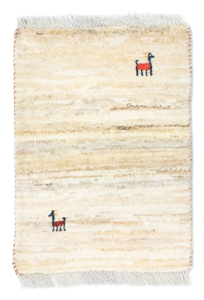 Gabbeh-matta - persisk - 60 x 40 cm - beige