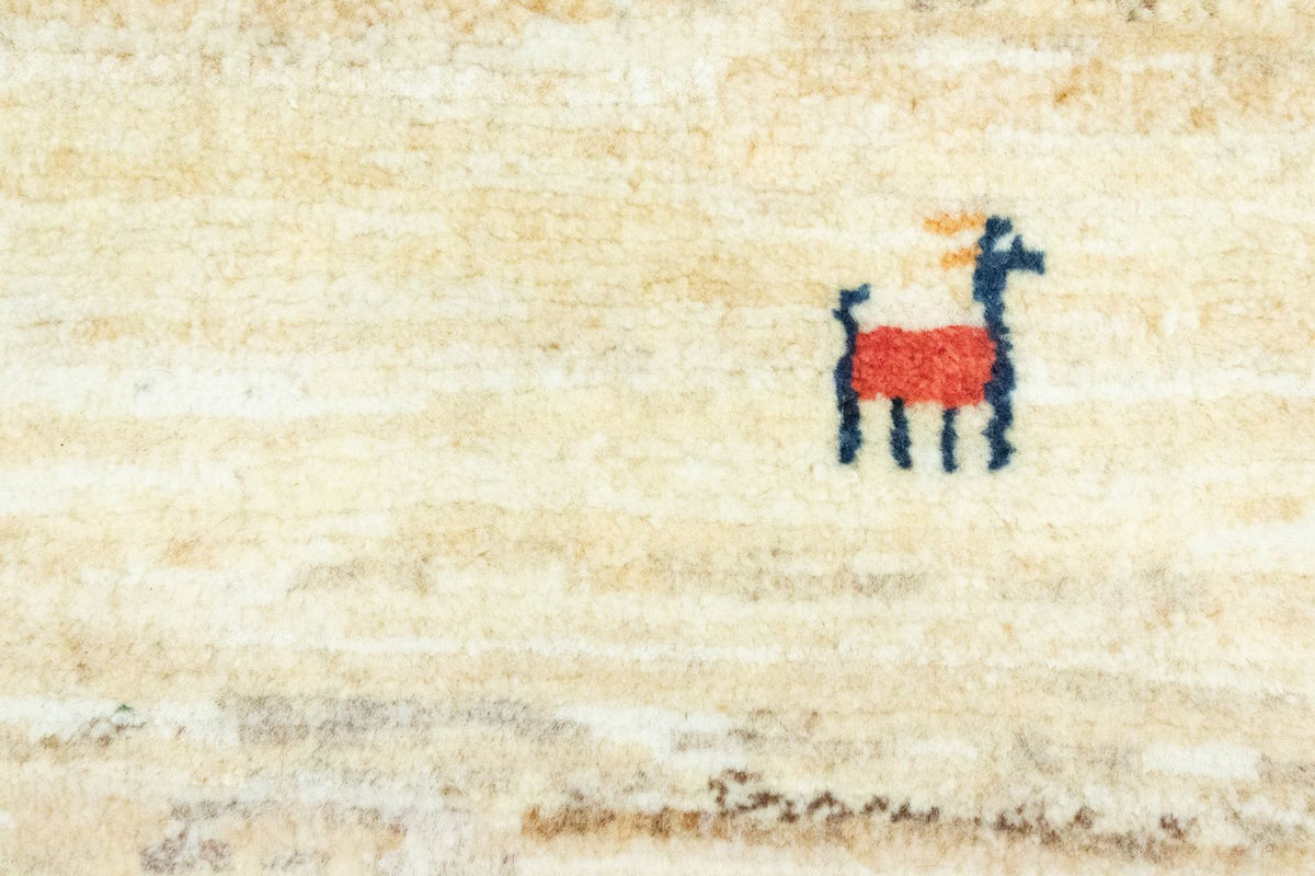 Gabbeh-matta - persisk - 60 x 40 cm - beige