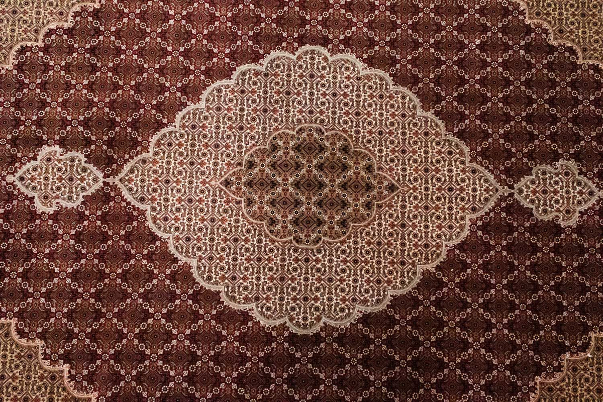 Persisk matta - Tabriz - 306 x 249 cm - röd