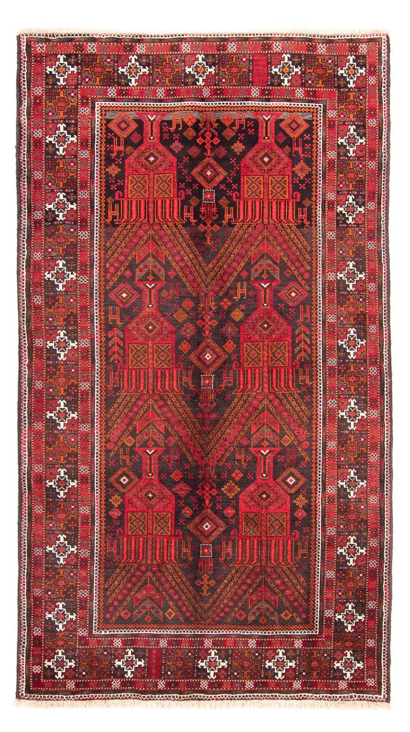Runner Baluch-matta - 240 x 124 cm - mörkröd