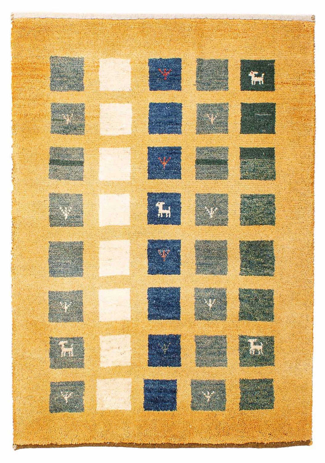 Gabbeh-matta - Loribaft Persian - 118 x 84 cm - senapsgult