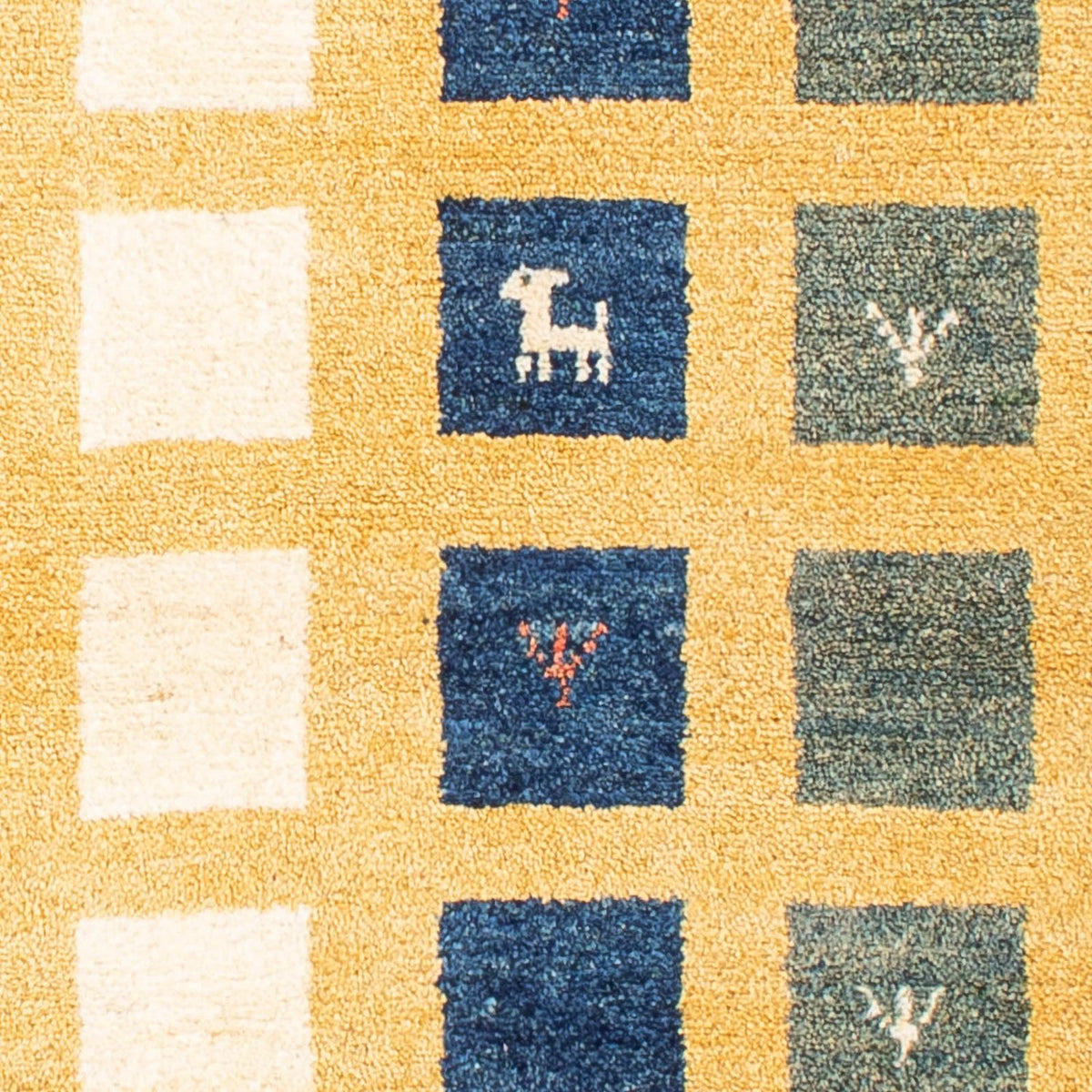 Gabbeh-matta - Loribaft Persian - 118 x 84 cm - senapsgult