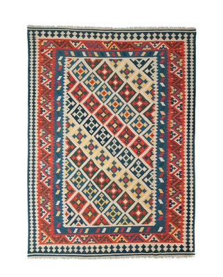 Kelim Carpet - orientalisk matta - 404 x 295 cm - flerfärgad