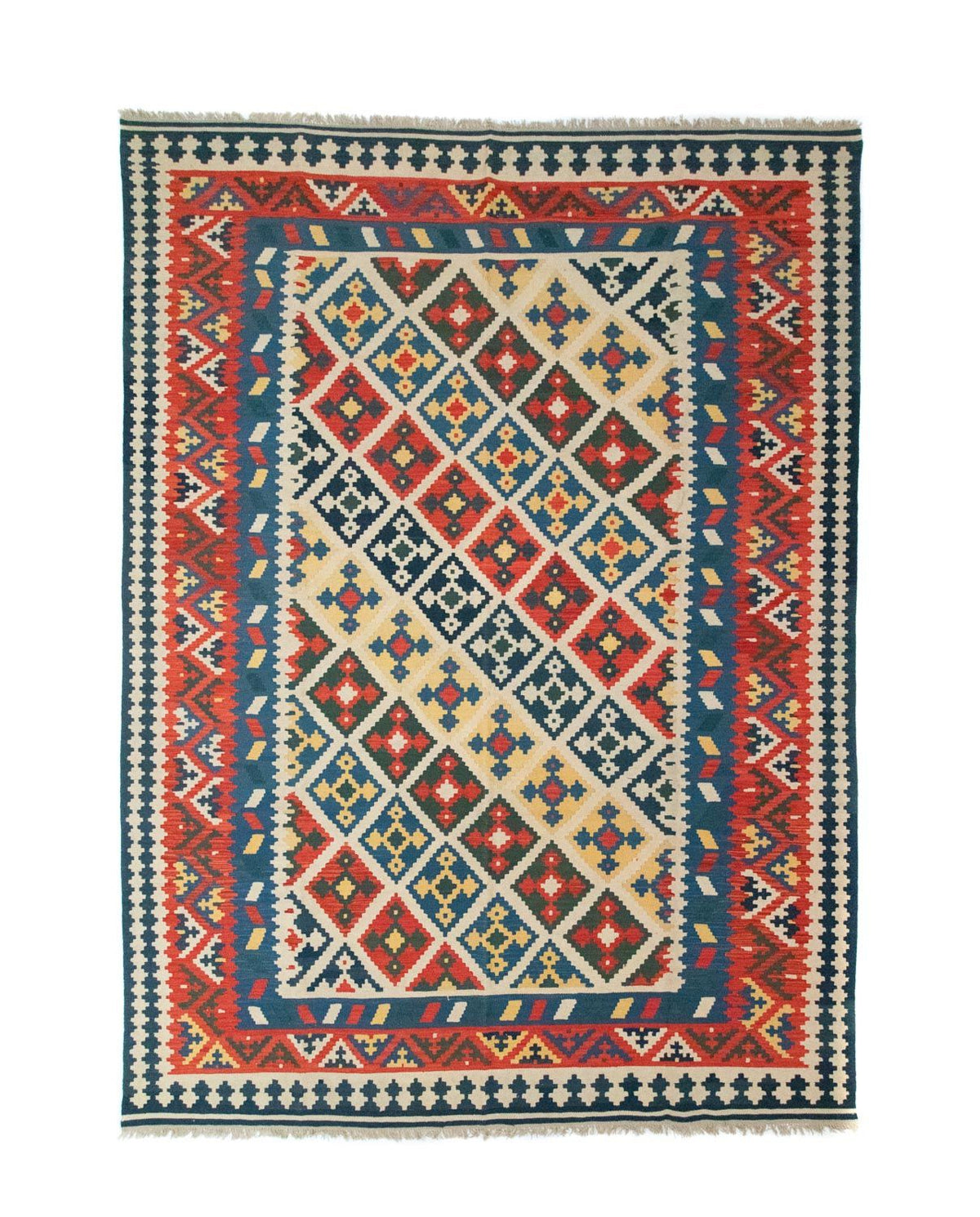 Kelim Carpet - orientalisk matta - 404 x 295 cm - flerfärgad