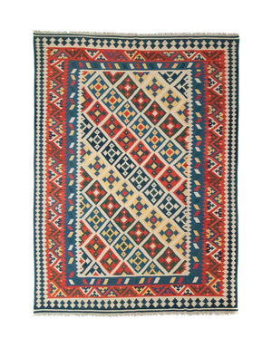 Kelim Carpet - orientalisk matta - 404 x 295 cm - flerfärgad