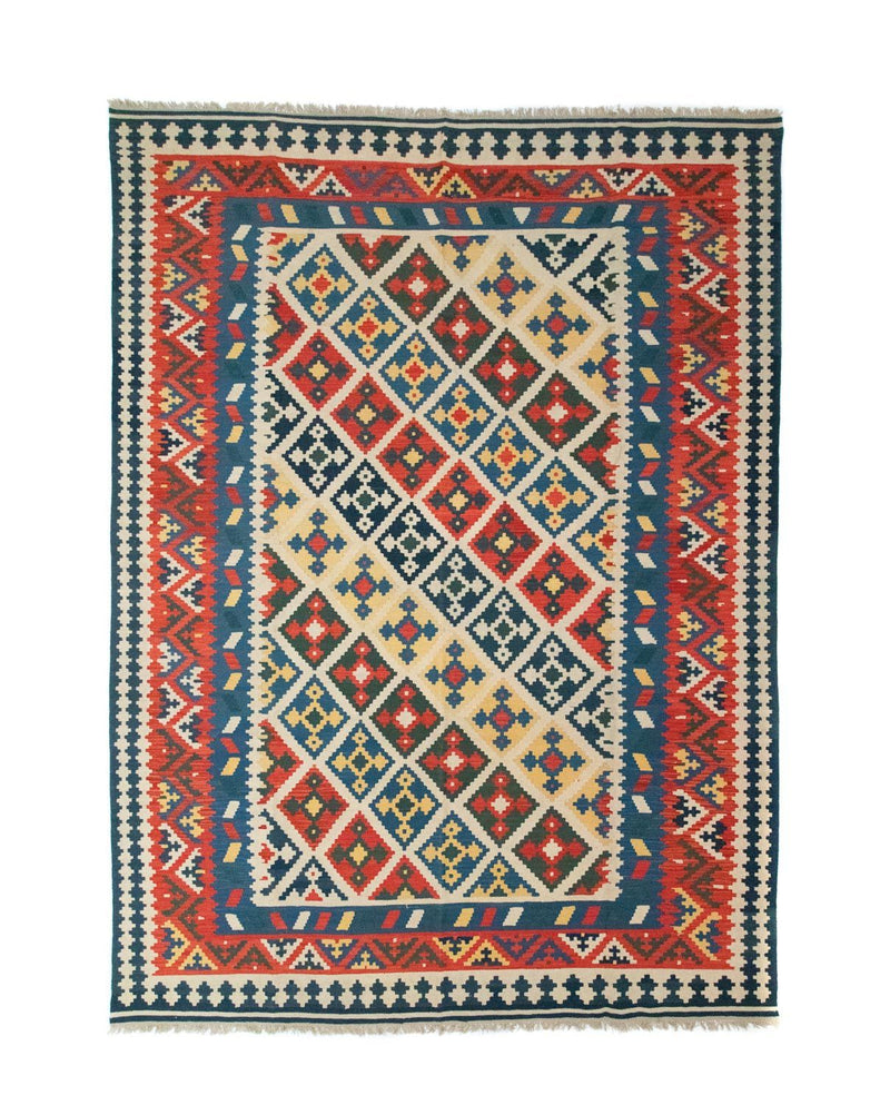 Kelim Carpet - orientalisk matta - 404 x 295 cm - flerfärgad