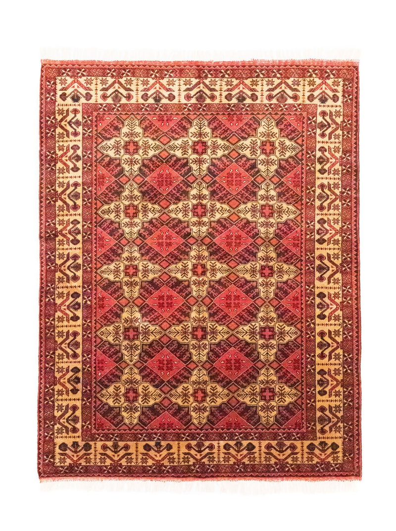 Afghansk matta - 202 x 152 cm - röd
