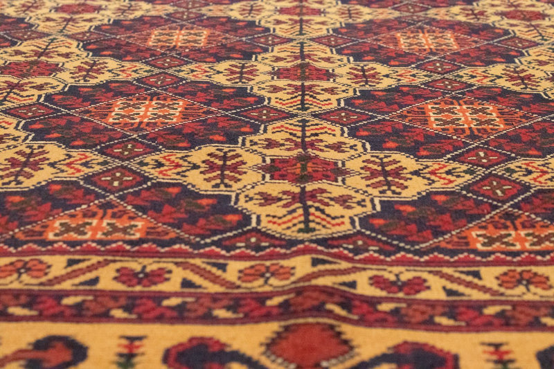 Afghansk matta - 190 x 152 cm - röd