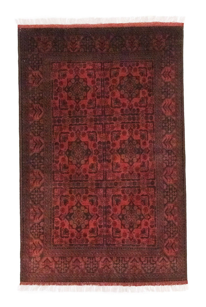 Afghansk matta - Kunduz - 197 x 126 cm - röd