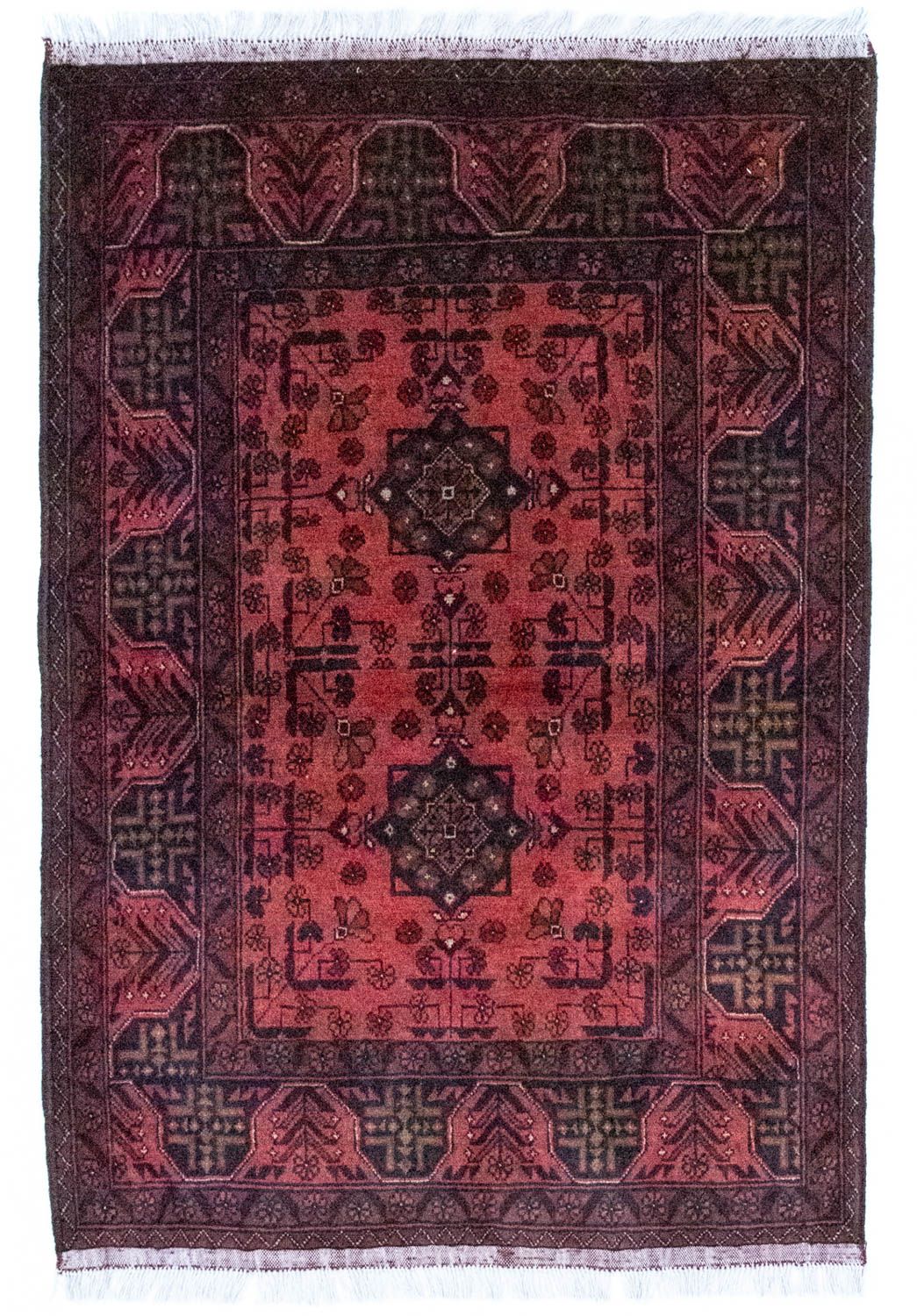 Afghansk matta - Kunduz - 149 x 103 cm - röd