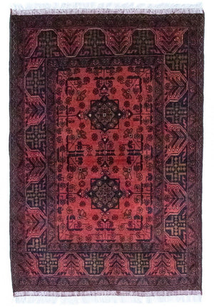 Afghansk matta - Kunduz - 149 x 103 cm - röd