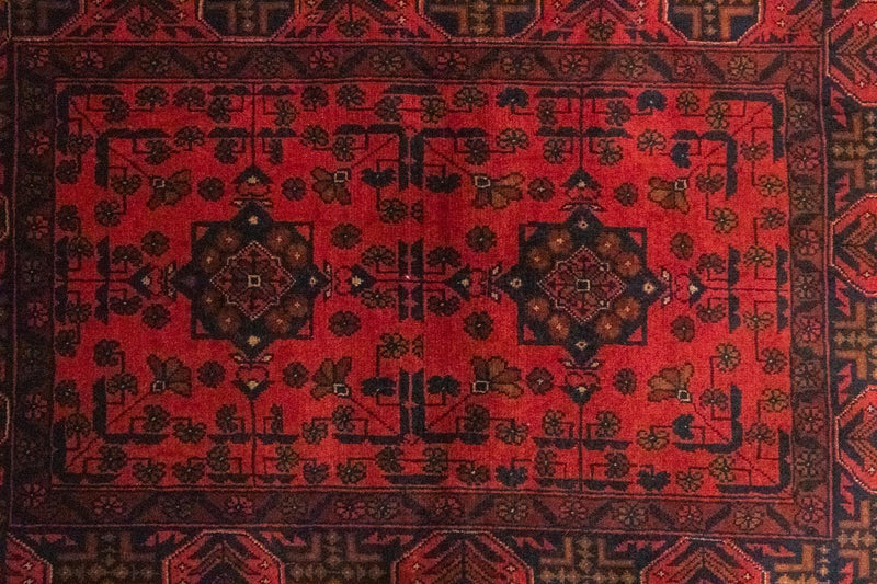 Afghansk matta - Kunduz - 149 x 103 cm - röd