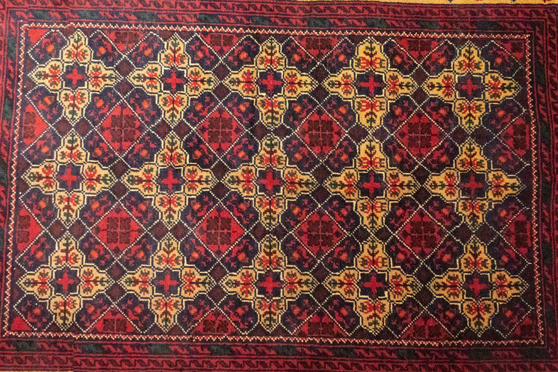 Afghansk matta - 143 x 105 cm - blå