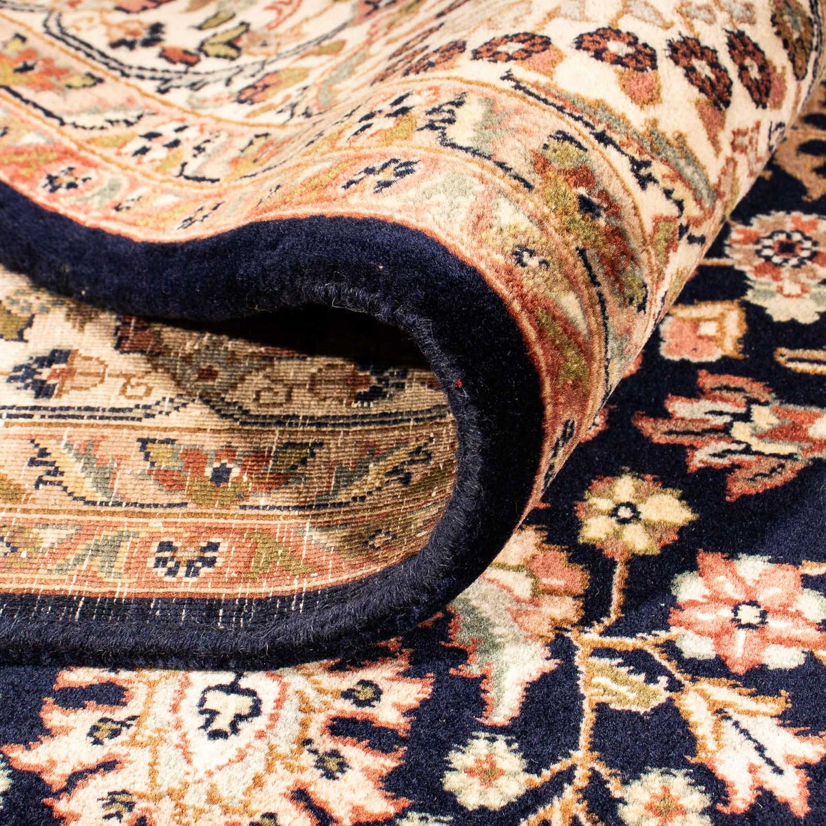 Orientalisk matta - Keshan - Indus - 312 x 201 cm - mörkblå