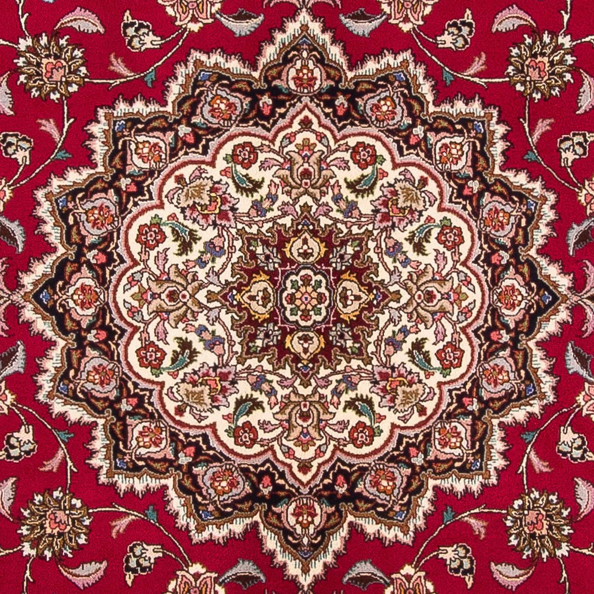Persisk matta - Tabriz - Royal kvadrat  - 246 x 245 cm - mörkröd