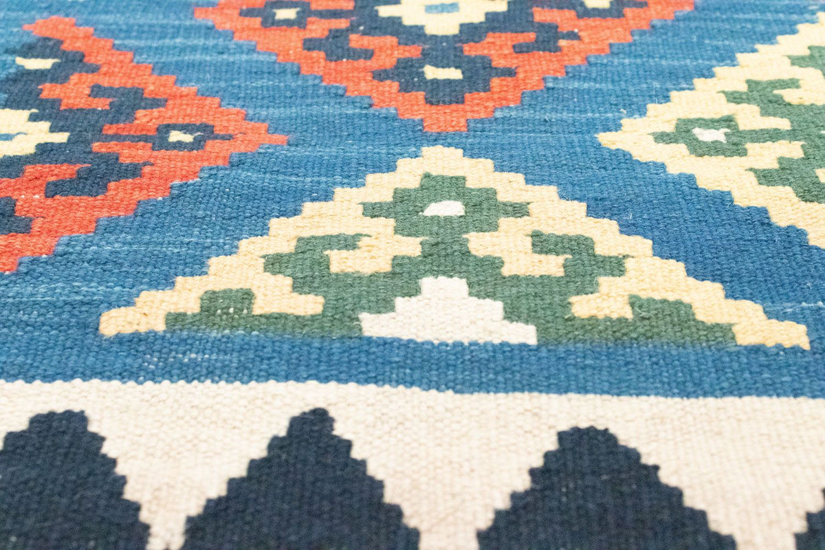 Runner Kelim Carpet - orientalisk matta - 201 x 65 cm - blå