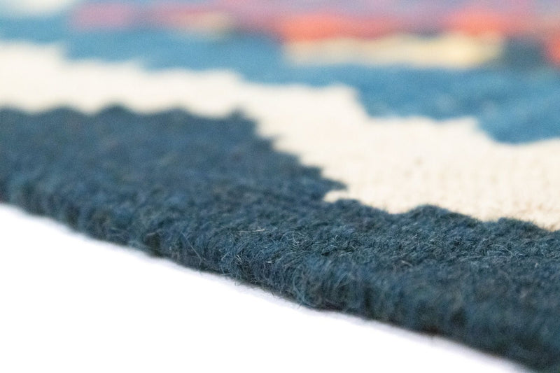 Runner Kelim Carpet - orientalisk matta - 201 x 65 cm - blå