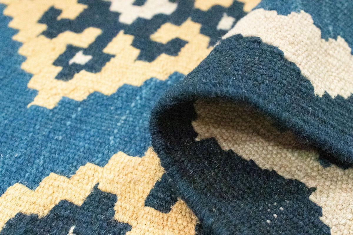 Runner Kelim Carpet - orientalisk matta - 201 x 65 cm - blå