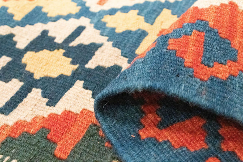 Runner Kelim Carpet - orientalisk matta - 207 x 60 cm - orange