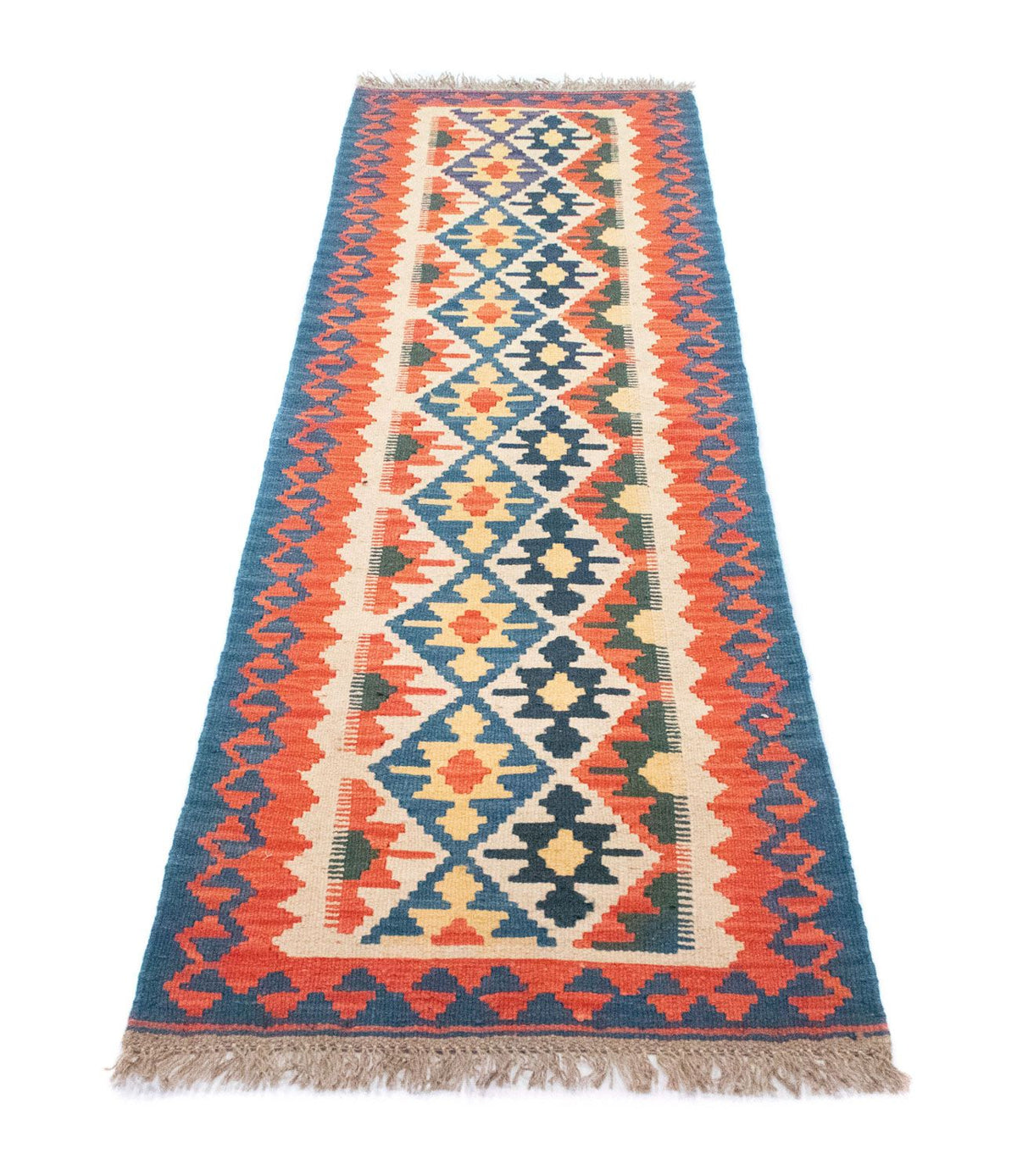 Runner Kelim Carpet - orientalisk matta - 207 x 60 cm - orange