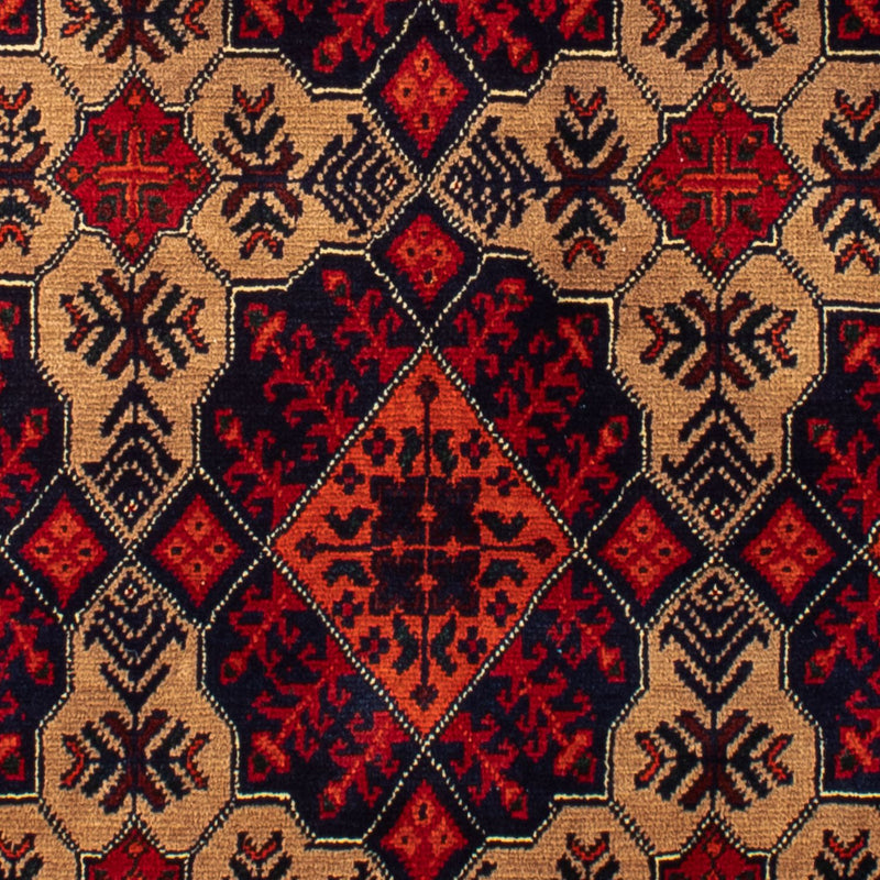Afghansk matta - 144 x 98 cm - mörkröd