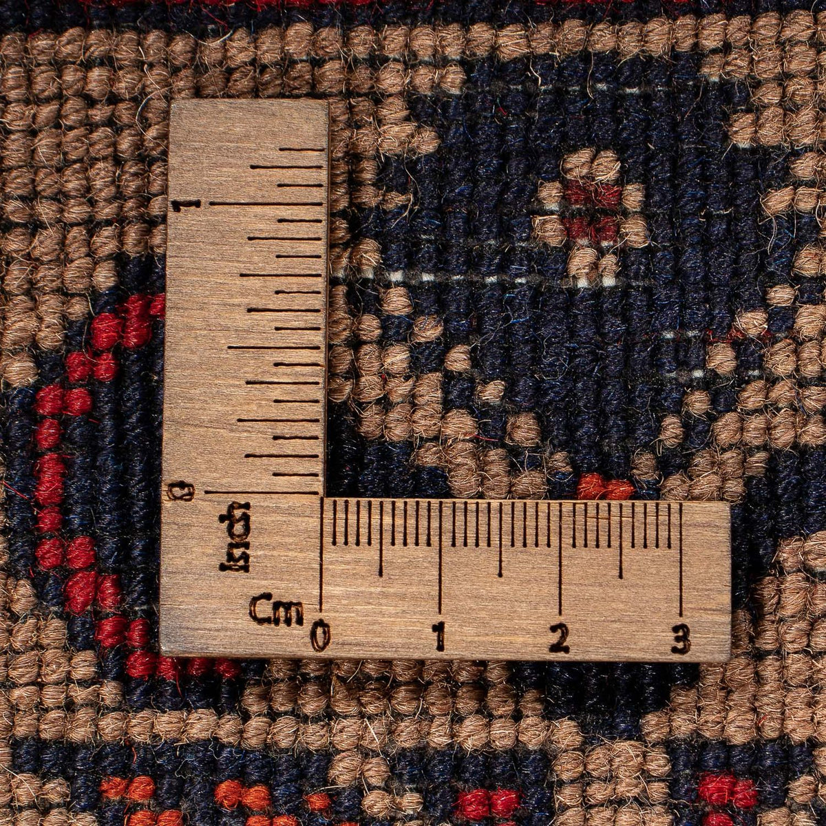 Afghansk matta - 144 x 98 cm - mörkröd