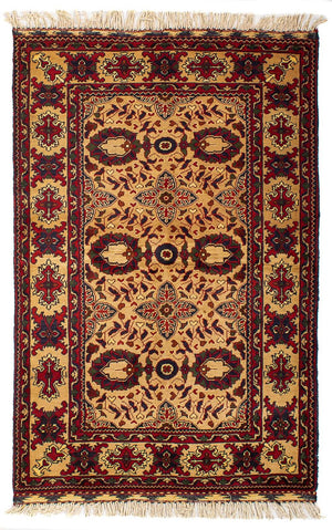Afghansk matta - 156 x 101 cm - beige