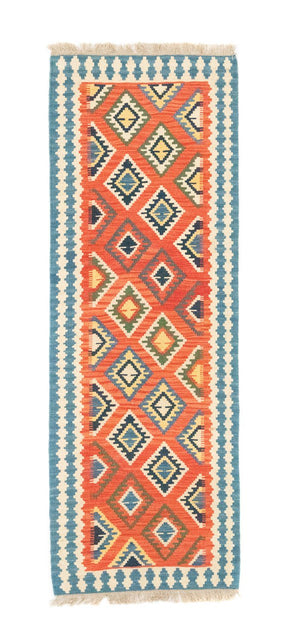 Runner Kelim Carpet - orientalisk matta - 202 x 70 cm - orange