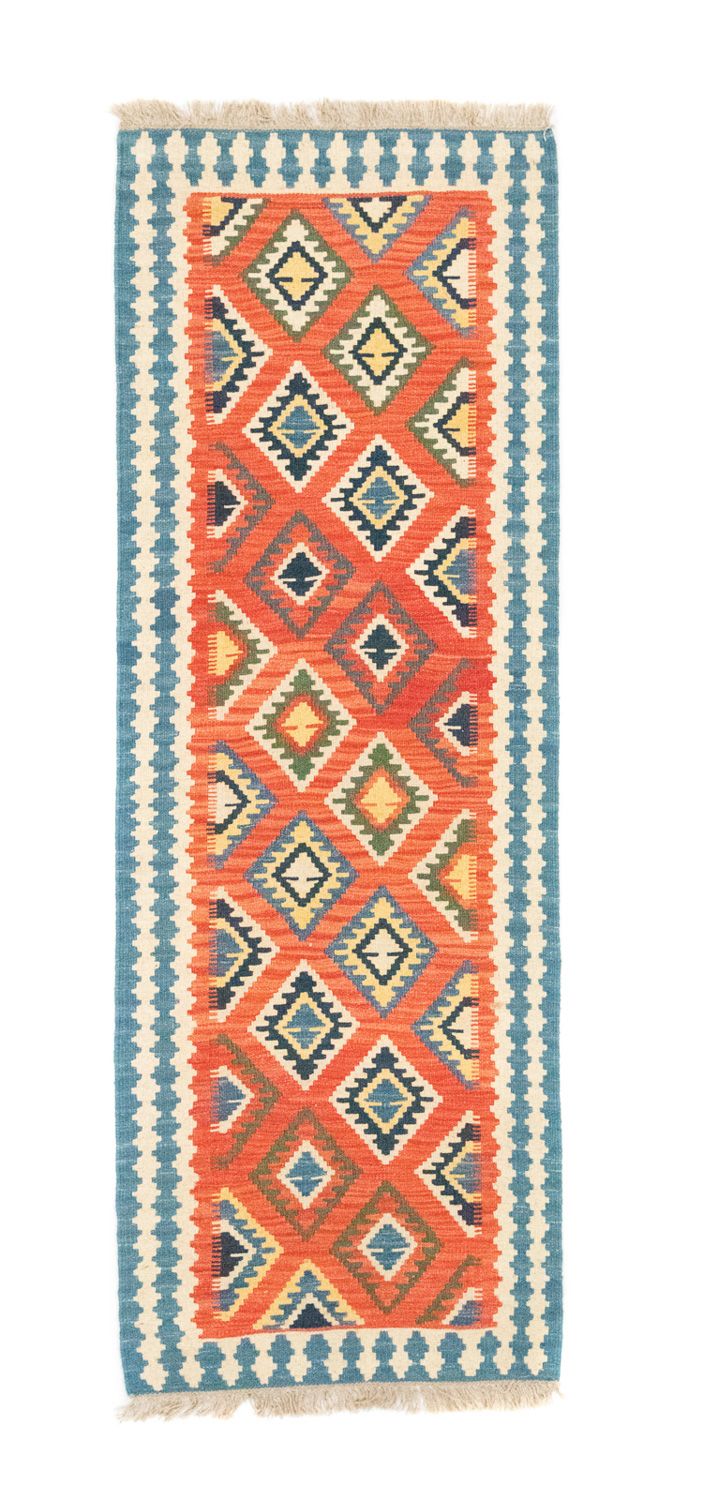 Runner Kelim Carpet - orientalisk matta - 202 x 70 cm - orange