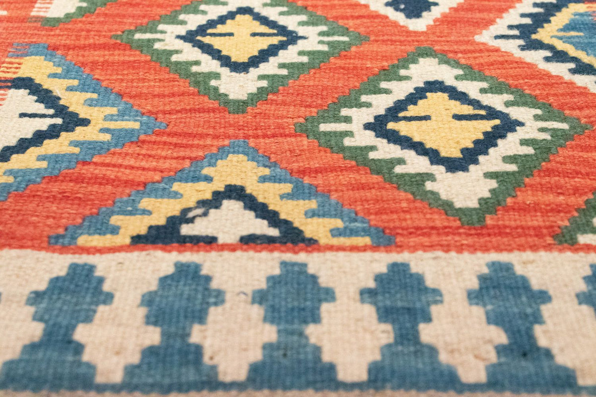 Runner Kelim Carpet - orientalisk matta - 202 x 70 cm - orange