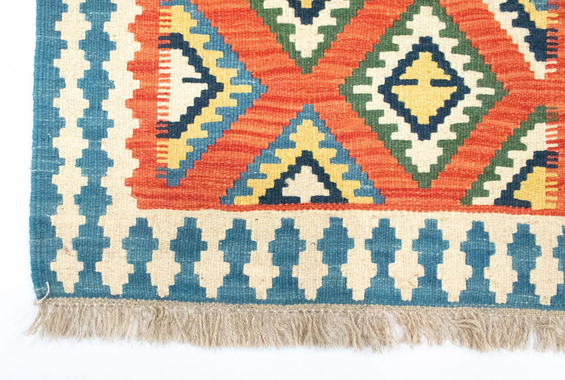 Runner Kelim Carpet - orientalisk matta - 202 x 70 cm - orange