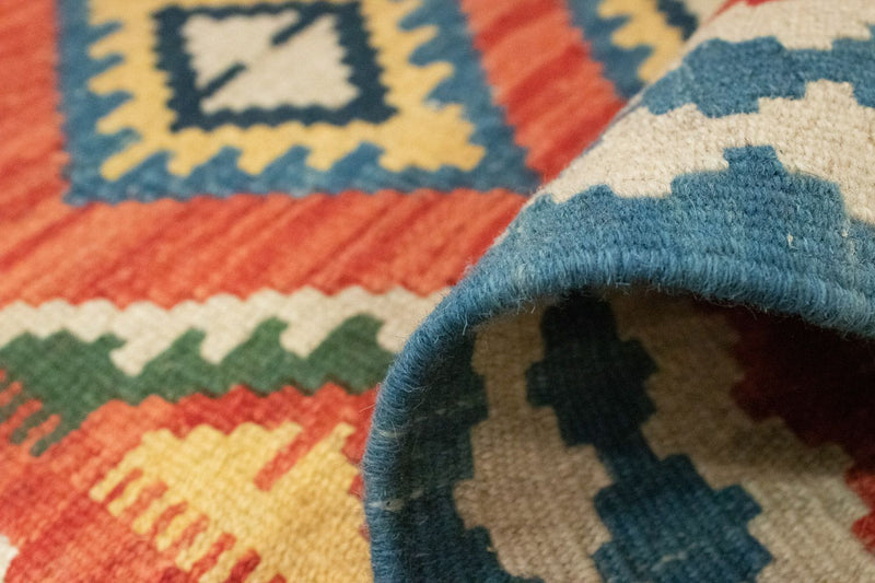 Runner Kelim Carpet - orientalisk matta - 202 x 70 cm - orange