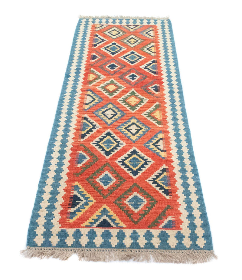 Runner Kelim Carpet - orientalisk matta - 202 x 70 cm - orange