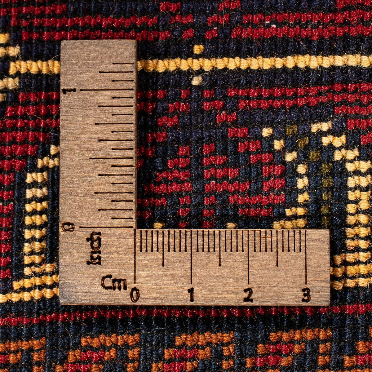 Afghansk matta - 145 x 93 cm - mörkröd