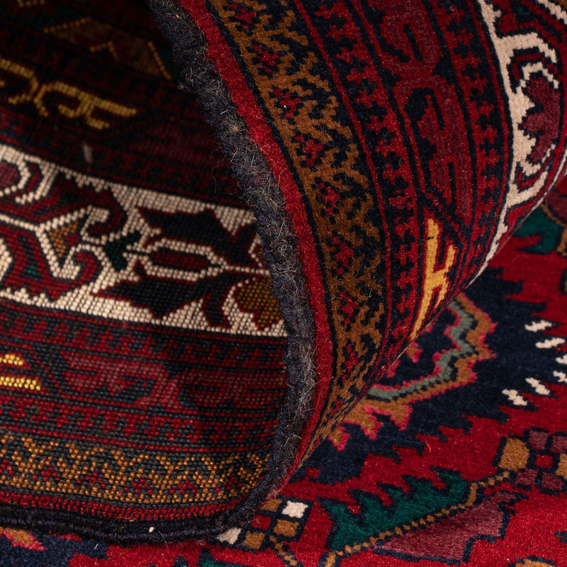 Afghansk matta - 145 x 93 cm - mörkröd