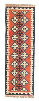 Runner Kelim Carpet - orientalisk matta - 195 x 63 cm - orange