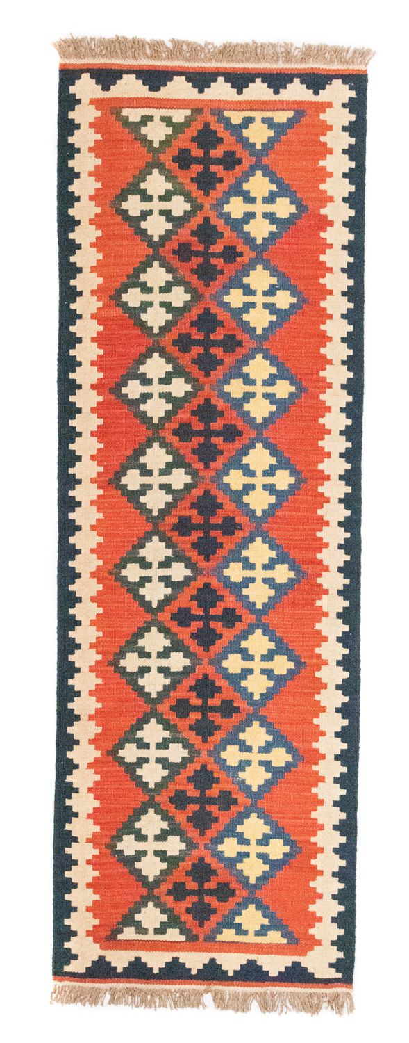 Runner Kelim Carpet - orientalisk matta - 195 x 63 cm - orange