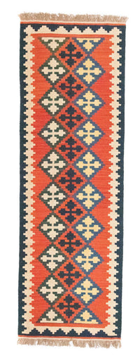 Runner Kelim Carpet - orientalisk matta - 195 x 63 cm - orange