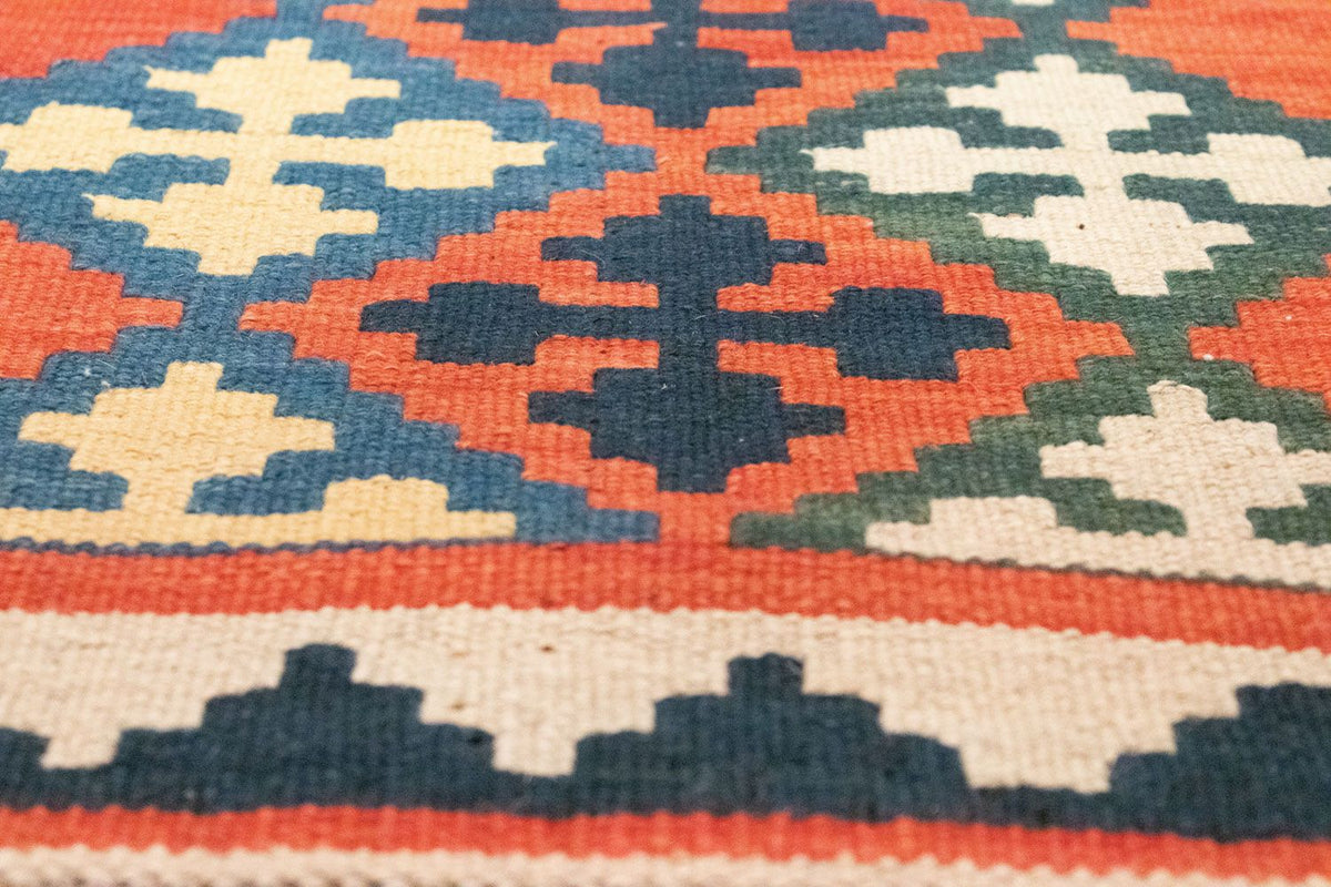 Runner Kelim Carpet - orientalisk matta - 195 x 63 cm - orange