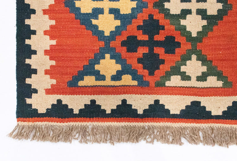 Runner Kelim Carpet - orientalisk matta - 195 x 63 cm - orange