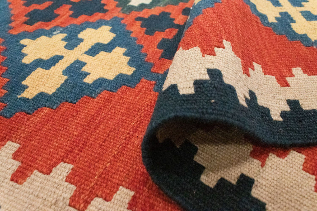 Runner Kelim Carpet - orientalisk matta - 195 x 63 cm - orange