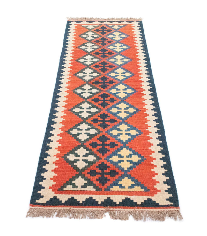 Runner Kelim Carpet - orientalisk matta - 195 x 63 cm - orange