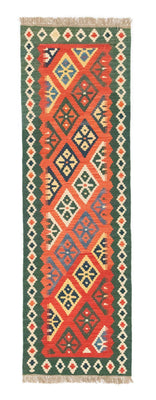 Runner Kelim Carpet - orientalisk matta - 202 x 61 cm - orange